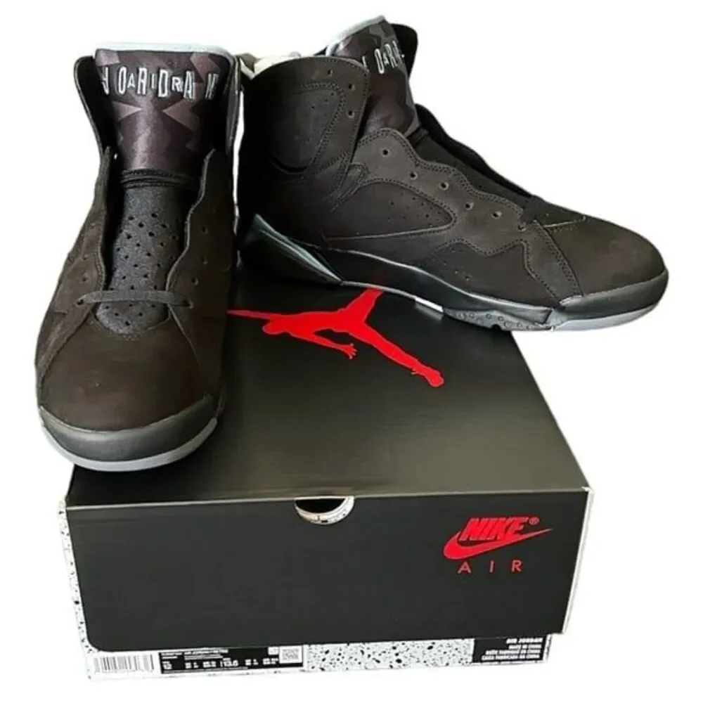 Air Jordan 7 Retro Black and Light Blue High Top Basketball Sneaker Nike Size 12